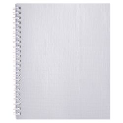 HATBER / Notebook bumvinyl, A5, 96 sheets, comb, offset No. 1, cage, WHITE Metallic / 8 pcs.