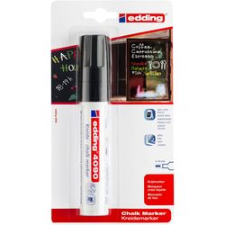 EDDING / Đánh dấu viền / Phấn, gạt cửa sổ, ngòi vát, 4-15 mm, vỉ Đen