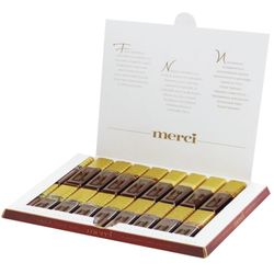 MERCI / Assorted dark chocolate candies, cardboard box 250 g
