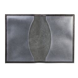 Passport cover BEFLER Butterfly, genuine leather, tisanerie-print, black
