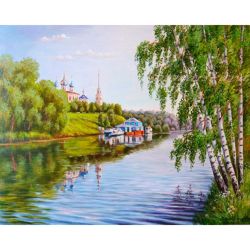 Опт-картина / 数字绘画 40x50 On the high bank
