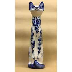 Porcelain figurine "Cat Gzhel"