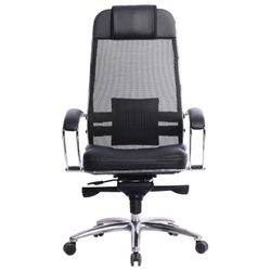 Bürostuhl METTA "SAMURAI" SL-1, strapazierfähiges Netzgewebe / Leder, schwarz