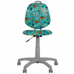 Children's armchair "VINNY GTS" without armrests, turquoise with a pattern