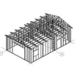 Frame garage with workshop option 3, the project 573, a Prod