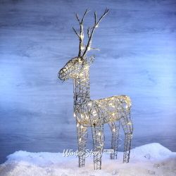 Kaemingk / Outdoor glowing deer Jasper 135 cm, 96 warm white LED lights, IP44