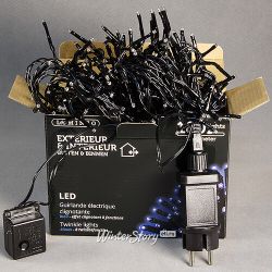 Kaemingk / LED garland filament Volumetric 180 blue LED lamps 13.5 m, black PVC, controller, IP44