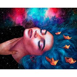 Опт-картина / Painting by numbers 40x50 Stream of thoughts