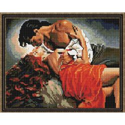 Опт-картина / 钻石马赛克40x50，圆形水钻激情之吻