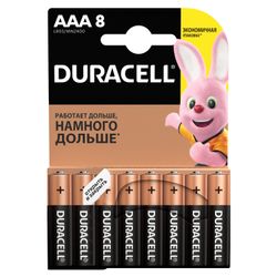 DURACELL / Batteries Basic, AAA (LR03, 24A) alkaline little fingers, SET 8 pcs. in blister