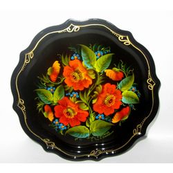 Сувениры из Н.Тагила / Souvenirs from N. Tagil / Tray "Baroque. Poppies", 19 cm
