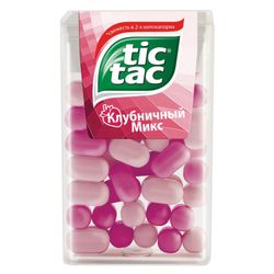 TIC TAC / Dragee Tik Tak with strawberry flavor, plastic jar 16 g