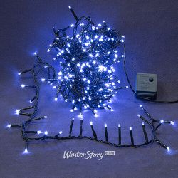 Kaemingk / LED-String Lumineo Snake 7,5 m, 350 kaltweiße LED-Lampen, PVC grün, Controller, Timer, IP44