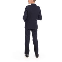 Two piece suit in black with bright lining for a boy