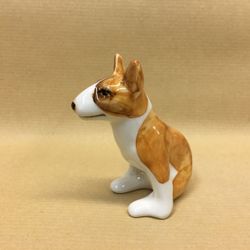Porcelain figurine "bull Terrier" color white-red