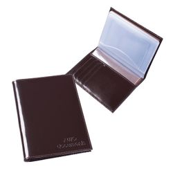 BEFLER / Classic driver's wallet, genuine leather, embossed, 6 plastic pockets, brown
