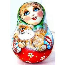 Фабрика Матрешек / Matryoshka factory / Tumbler with a cat OB, 14 cm