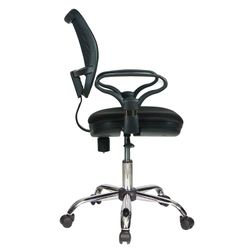 Armchair CH-799SL, with armrests, chrome, black