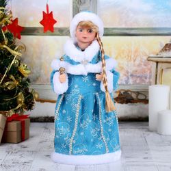 Зимнее волшебство / Doll "Snow Maiden, Blue fur coat"