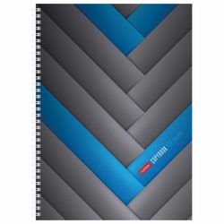 HATBER / Notebook A4 120 l. comb, cage, hard cover, cut 5 colors, "Blue Line" / 4 pcs.