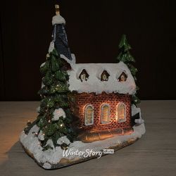 Kaemingk / Casa de Natal com iluminação Igreja Coberta de Neve 27 cm