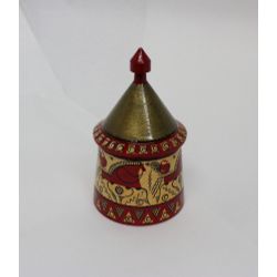 Беломорские узоры / The box is wooden "Tower" Mezenskaya painting, horses 13 cm