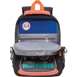 GRIZZLY / GRIZZLY school backpack, anatomical back, for boys, "Moto", 41x27x20 cm
