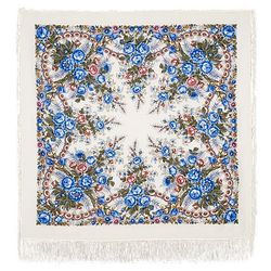 Павловопосадский платок / "Spring Morning" shawl with silk fringe