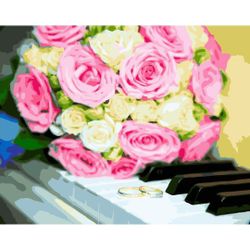 ВанГогВоМне / VanGogVoMne / Paint by number "Roses on the keys" 40x50 cm