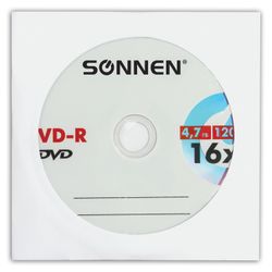 SONNEN / DVD-R disc 4.7 Gb, 16x, paper sleeve (1 piece)