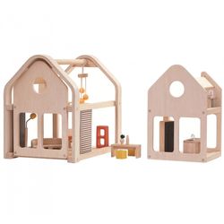 Wooden doll house 3 sections