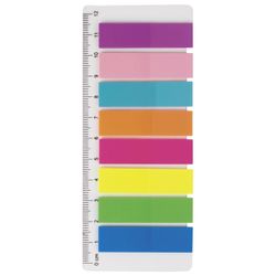 Dấu trang dính BRAUBERG NEON bằng nhựa, 45x12 mm, 8 màu x 25 tờ, trên thước nhựa 12 cm
