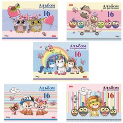 HATBER / Album zum Zeichnen "Cartoons" (5 Typen), 205x290 mm, 16 Blatt A4, Heftklammer, Kartoneinband