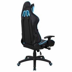 Sedia per computer BRABIX "GT Master GM-110", due cuscini, ecopelle, nero / blu