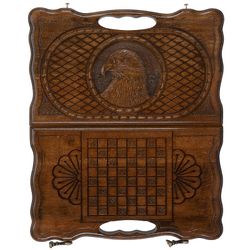 GamesDealer / Carved backgammon "Eagle" with handle 30, Haleyan