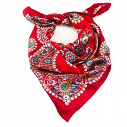 Золотая Хохлома / Natural silk scarf in a gift box