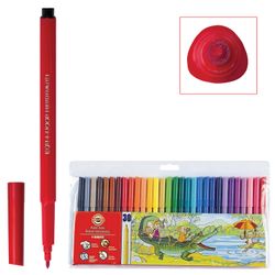 Pens KOH-I-NOOR, 30 colors, washable, triangular, plastic packaging, Euro slot