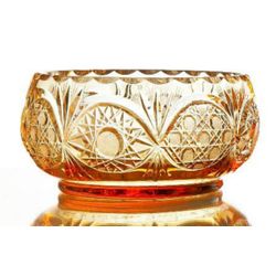 Гусевской Хрустальный завод / Crystal salad bowl "Bratislava" large amber