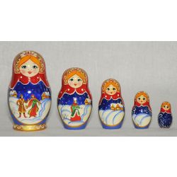 Вятский сувенир / Painted matryoshka 5 ave. "Winter"