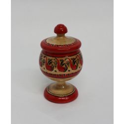 Беломорские узоры / Wooden saltcellar on a leg "Mezenskaya painting. Birds"