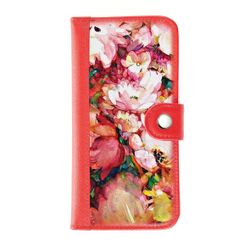 Clutch button mini combo "Fluffy peonies" red