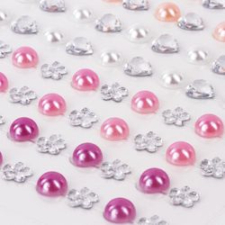 Rhinestones self-adhesive Pearls, assorted, 6 mm, 152 PCs., on a substrate, TREASURE ISLAND