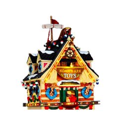 Loja de brinquedos 'Noah's Ark', cerâmica, iluminação, 28x15x17 cm, LEMAX