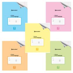 BRAUBERG / Notebook 18 y. "ECO", cage, cover thick coated paper, PASTEL WITH CORNER / 20 pcs.