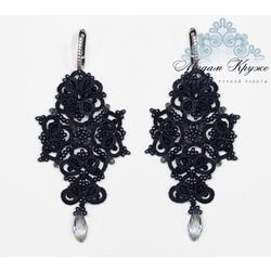 Lace earrings "Lyudmila" blue