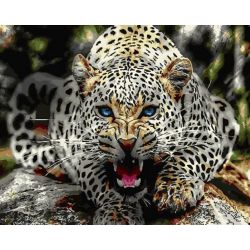 Опт-картина / Painting by numbers 40x50 Leopard