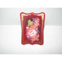 Сувениры из Н.Тагила / Souvenirs from N. Tagil / Tray "Panel. Rose with a moth", 18x12.5 cm