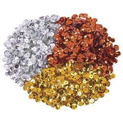 Sequins for creativity "Classic", gold, silver, copper, 6 mm, 30 grams, TREASURE ISLAND