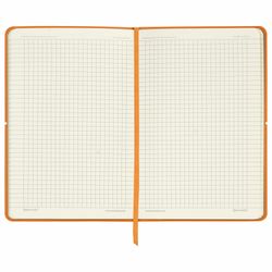 BRAUBERG / Leather-look notebook "Metropolis X", 80 sheets A5 (148x218 mm), elastic band, orange