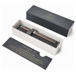 Pen pen PARKER "IM Premium Brown CT", building brown engraved, chrome, blue